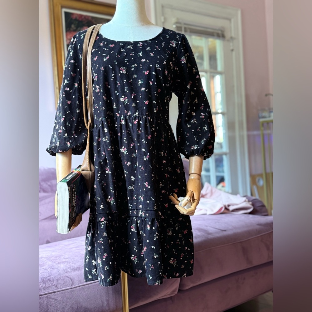 Floral Black Dress